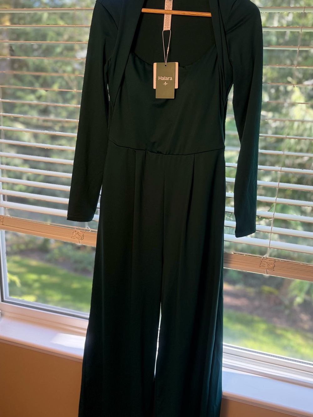 HALARA Teal Green Scoop Neck Jumpsuit